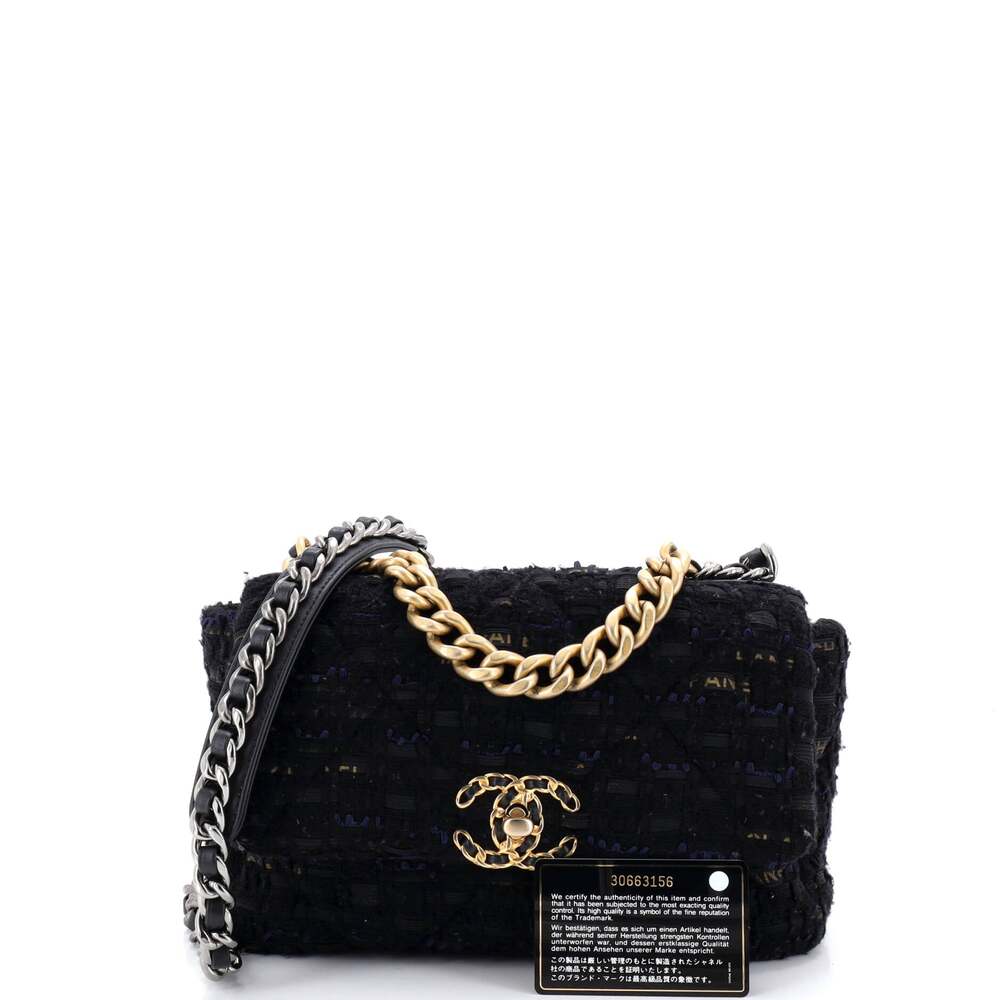 Chanel 19 Flap Bag Quilted Tweed And #205662C48B - Picture 2 of 8